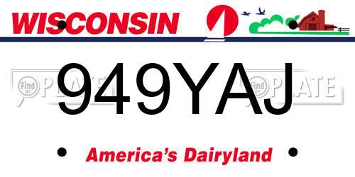 949YAJ Wisconsin License Plate