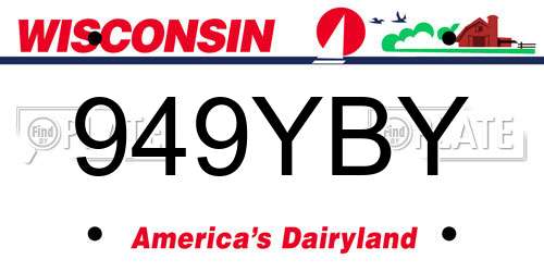 949YBY Wisconsin License Plate