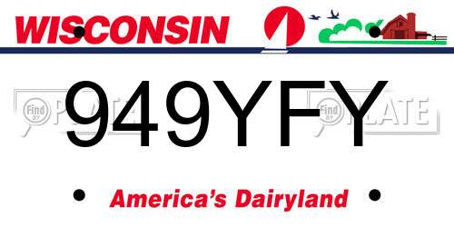 949YFY Wisconsin License Plate