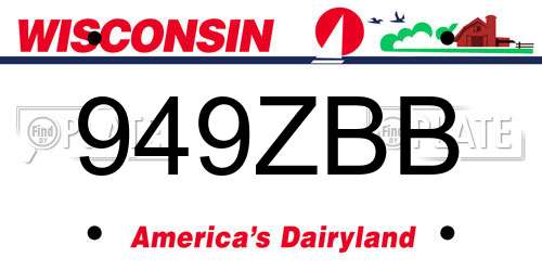 949ZBB Wisconsin License Plate