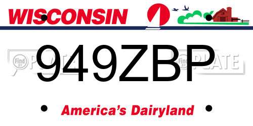 949ZBP Wisconsin License Plate