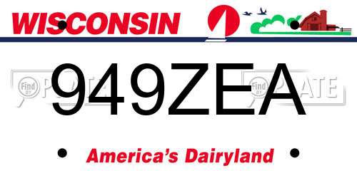 949ZEA Wisconsin License Plate