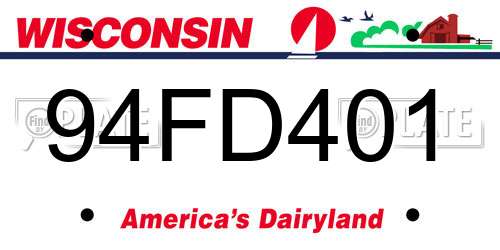 94FD401 Wisconsin License Plate
