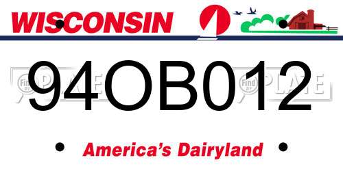 94OB012 Wisconsin License Plate