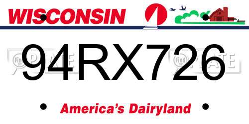 94RX726 Wisconsin License Plate
