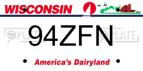 94ZFN Wisconsin License Plate