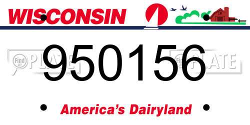 950156 Wisconsin License Plate