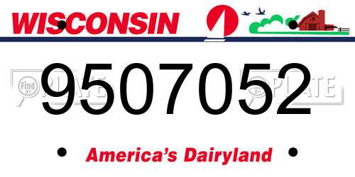 9507052 Wisconsin License Plate