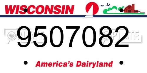 9507082 Wisconsin License Plate