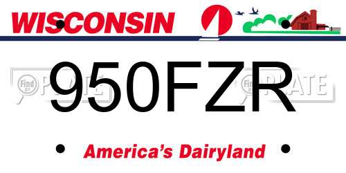 950FZR Wisconsin License Plate