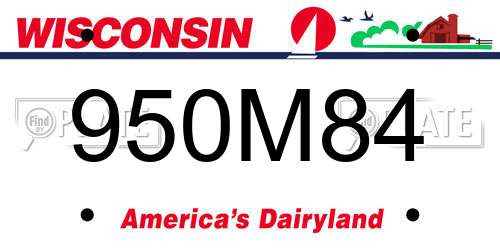 950M84 Wisconsin License Plate