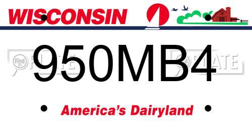 950MB4 Wisconsin License Plate