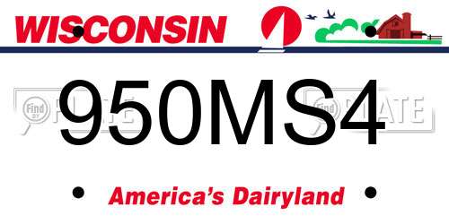 950MS4 Wisconsin License Plate