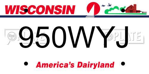 950WYJ Wisconsin License Plate