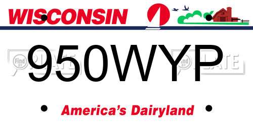 950WYP Wisconsin License Plate