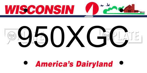 950XGC Wisconsin License Plate