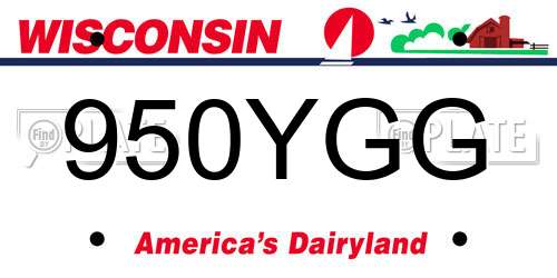 950YGG Wisconsin License Plate