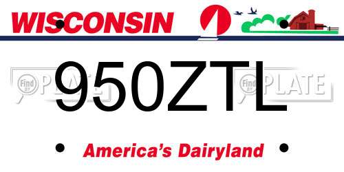 950ZTL Wisconsin License Plate