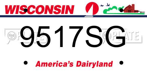 9517SG Wisconsin License Plate
