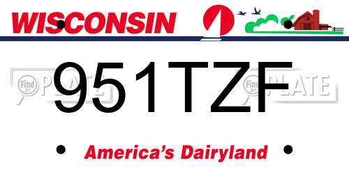 951TZF Wisconsin License Plate