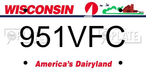 951VFC Wisconsin License Plate