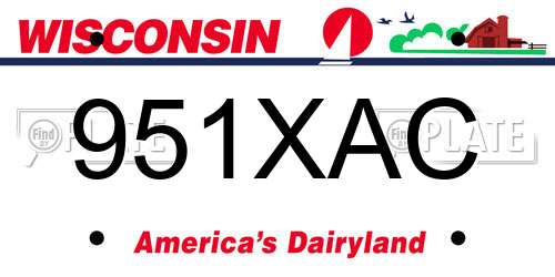 951XAC Wisconsin License Plate