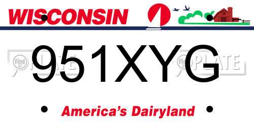 951XYG Wisconsin License Plate