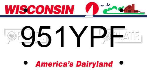 951YPF Wisconsin License Plate
