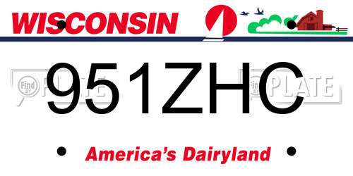 951ZHC Wisconsin License Plate