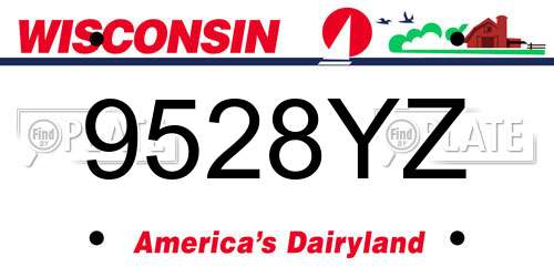 9528YZ Wisconsin License Plate