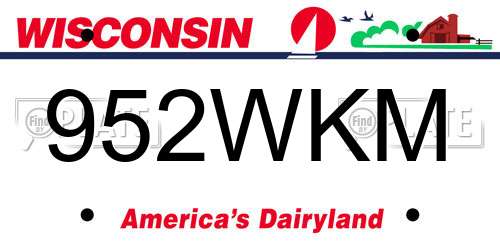 952WKM Wisconsin License Plate