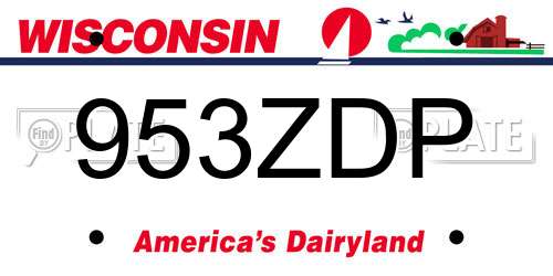 953ZDP Wisconsin License Plate