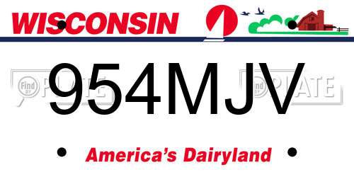 954MJV Wisconsin License Plate