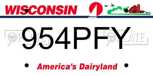 954PFY Wisconsin License Plate