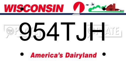 954TJH Wisconsin License Plate