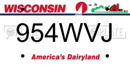 954WVJ Wisconsin License Plate