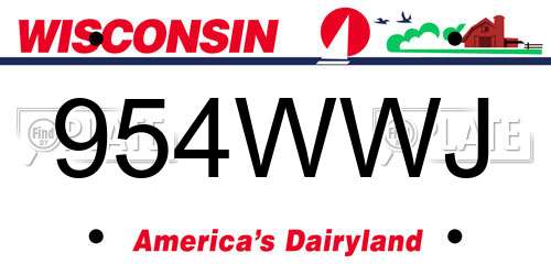 954WWJ Wisconsin License Plate