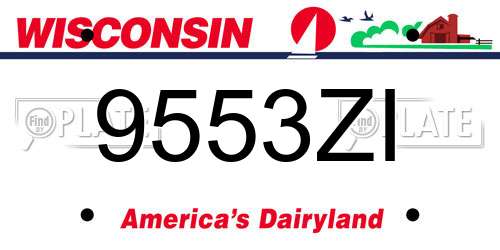 9553ZI Wisconsin License Plate