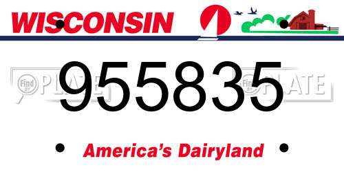 955835 Wisconsin License Plate