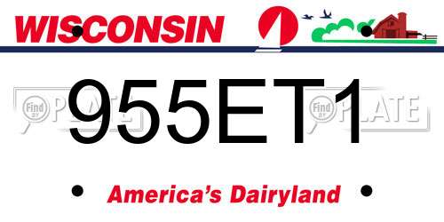 955ET1 Wisconsin License Plate