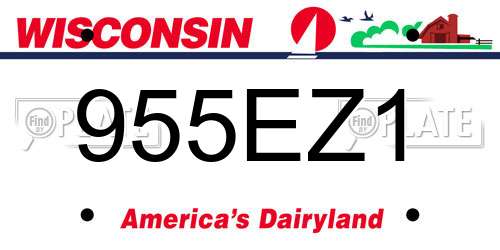 955EZ1 Wisconsin License Plate