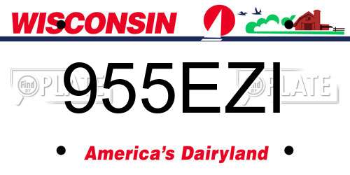 955EZI Wisconsin License Plate