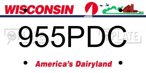 955PDC Wisconsin License Plate