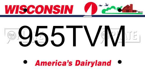 955TVM Wisconsin License Plate