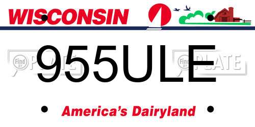 955ULE Wisconsin License Plate