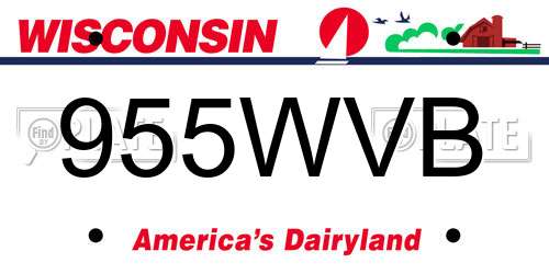 955WVB Wisconsin License Plate