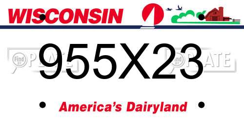 955X23 Wisconsin License Plate