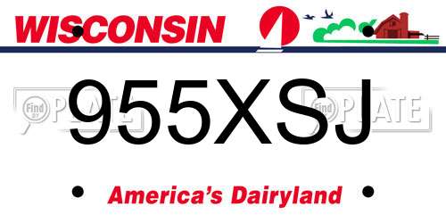955XSJ Wisconsin License Plate