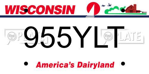955YLT Wisconsin License Plate