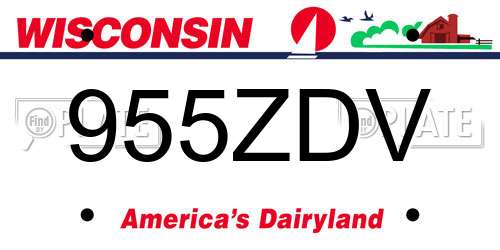 955ZDV Wisconsin License Plate